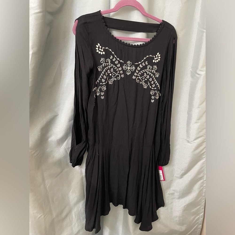 NWT black open back dress